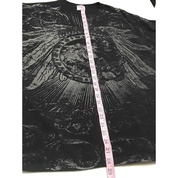 Biker Trash Colorado Graphic T shirt Black Footprints Feathers Mountain XL - Picture 10 of 12